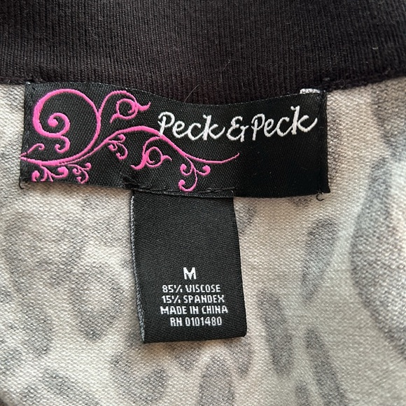 Peck & peck open front embellished leopard print sweater Medium - Picture 5 of 6